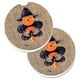 Halloween Citrouille Chauve-Souris Fleur de Lis Lot de 2 Tasse Titulaire Voiture Coaster – image 1 sur 1