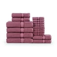 thumbnail image 7 of Ample Decor 100% Cotton 18 Pcs Bathroom Towel Set, Luxury Bath Towels for Bathroom - 4 Bath Towels, 4 Hand Towels, 10 Washcloths - Grape Purple, 7 of 7