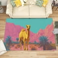 thumbnail image 1 of 3x5 Rug, Camel Door Mat Washable Non Slip Soft for Entryway, Tropical Desert Animal Rug, Pink and Yellow Carpet, Camel Home Decor & Gifts, 1 of 7