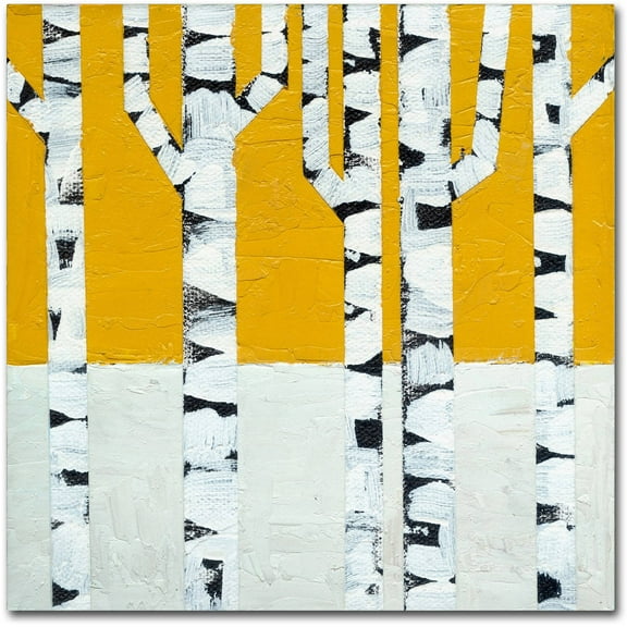 Trademark Fine Art "Seasonal Birches - Winter" Canvas Art by Michelle Calkins