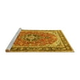 thumbnail image 2 of Ahgly Company Machine Washable Indoor Round Persian Yellow Traditional Area Rugs, 4' Round, 2 of 4
