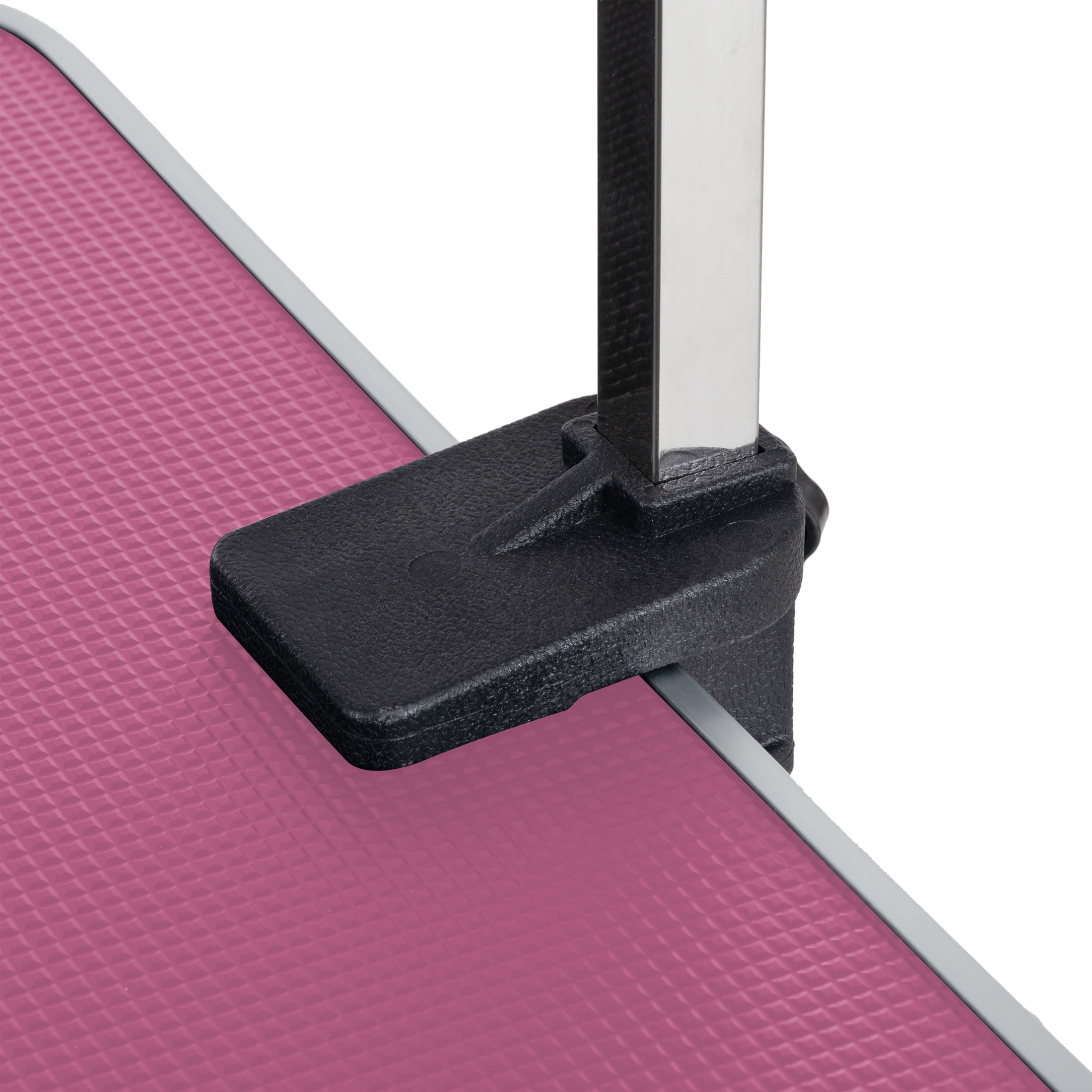 Noble House 36" Folding Dog Pet Grooming Table with Adjustable Arm, Stainless Steel Frame, Non-Slip Rubber Top, Pink