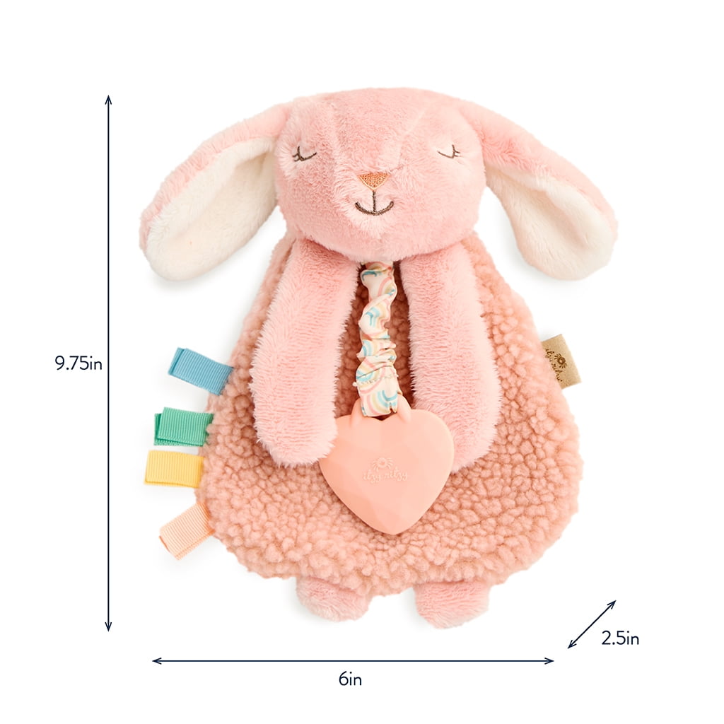 Itzy Ritzy Itzy Lovey Pink Bunny Plush with Sherpa Fabric and