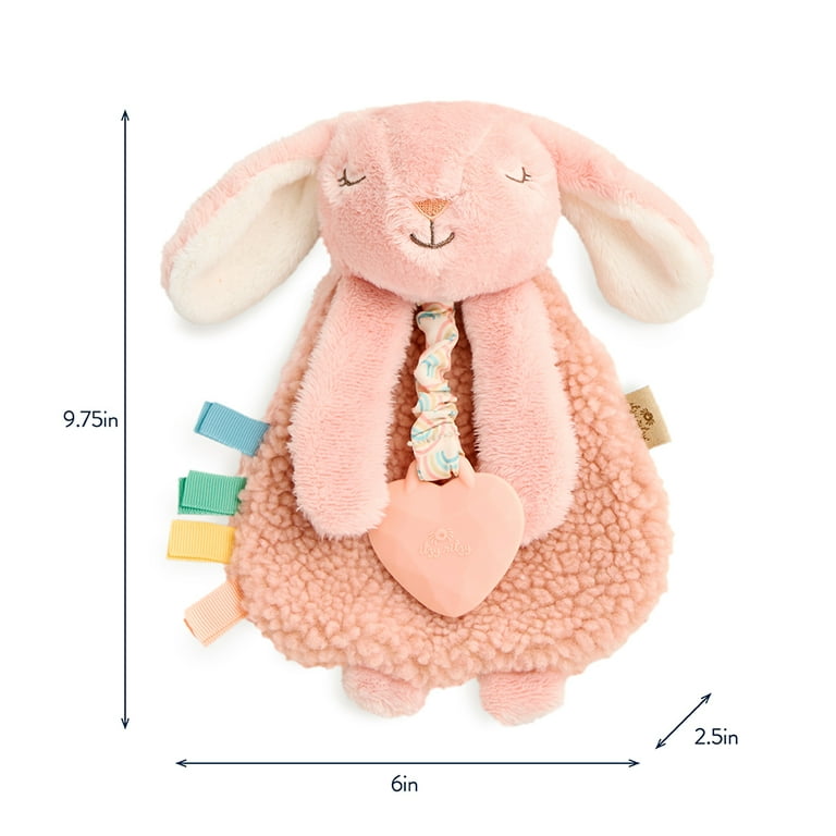 Itzy Ritzy Itzy Lovey Pink Bunny Plush with Sherpa Fabric and