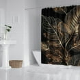 thumbnail image 4 of Palms Leaf Black and Gold Shower Curtains, Farmhouse Shower Curtains for Bathroom,Waterproof Fabric Shower Curtain Set with 12 Hooks Decor 72×84 Inch, 4 of 4