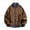 Coffee, variant on Men's Plaid Lined 2 in 1 Track Jacket, Lapel Snap Button Loose Fit Coat with Zip Pockets, Loose Fit Spring Fall Baseball Thin Jacket Streetwear Outerwear Army Green