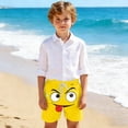 thumbnail image 7 of Boys Swim Trunks Funny Face Summer Beach Vacation Board Shorts Kids Quick Dry Bathing Suits With Pockets Yellow 13 Y-14 Y, 7 of 7