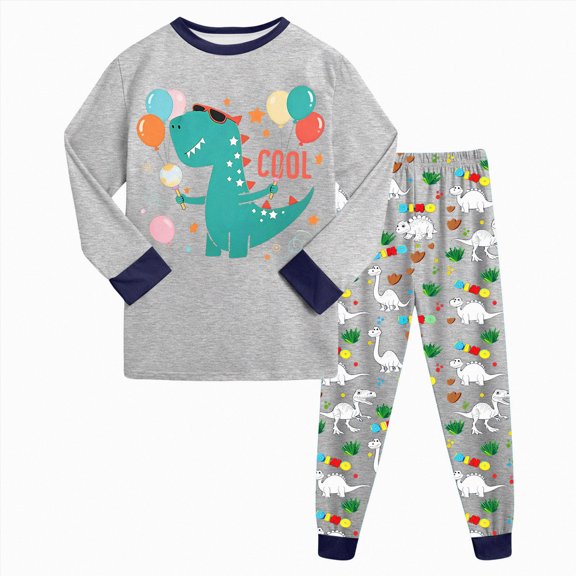 NOLDARES Little Boys Pajamas Toddler Boys Clothes Truck Sleepwear Cotton 2 Pieces Pjs Kids Jammies Sets 6-12 Months 12-24 Months 2t 3t 4t 5t 6t 7t 8t 9t Children,Grey,3-4 Y