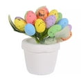thumbnail image 1 of Huevos de Pascua artificiales en maceta, bonsái de huevo de Pascua, adorno de arreglo de Pascua. Manchado negro, 1 of 9