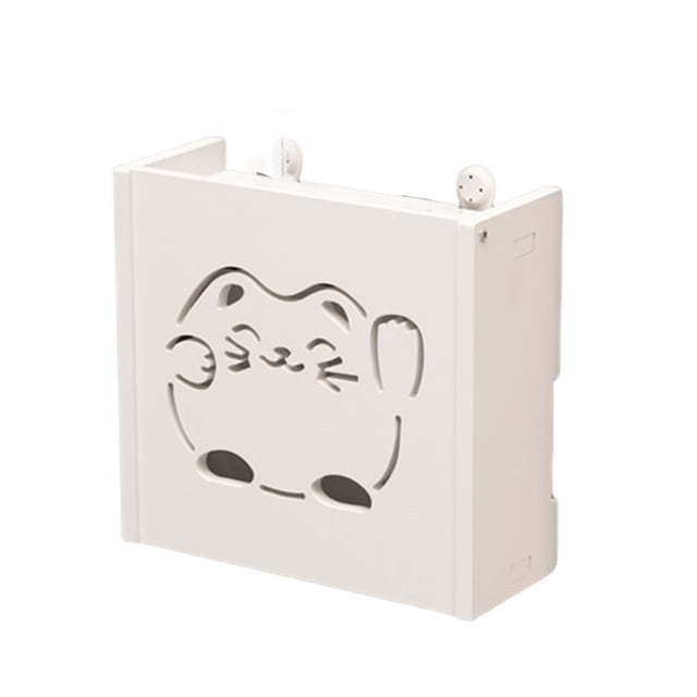 Naiovety Soporte de madera de la pared del estante del enrutador Wifi para enrutadores que ocultan cables estante montado en la pared del Almacenamiento y organización del hogar do