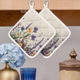 thumbnail image 2 of Spring Floral Pot Holders for Kitchen Heatproof Potholder, 5 Pack Purple Flowers Summer Botanical Rustic Hot Pads Multipurpose Oven Pads Cloth Potholders Trivet for Cooking Baking, 2 of 8