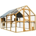 thumbnail image 6 of HighSound Large Wooden Chicken Coop, 111"×74"×72" Chicken Runs for Yard with Waterproof Cover, Outdoor Chicken Coop Enclosures for Outdoor & Backyard, Farm, Duck Rabbit Cage Poultry Pen, Yellow, 6 of 10