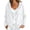 White, variant on SYwaren Women's Solid Color Button Up Shirt Casual Long Sleeve Hooded Loose Oversized Top Fashion Trendy Stylish