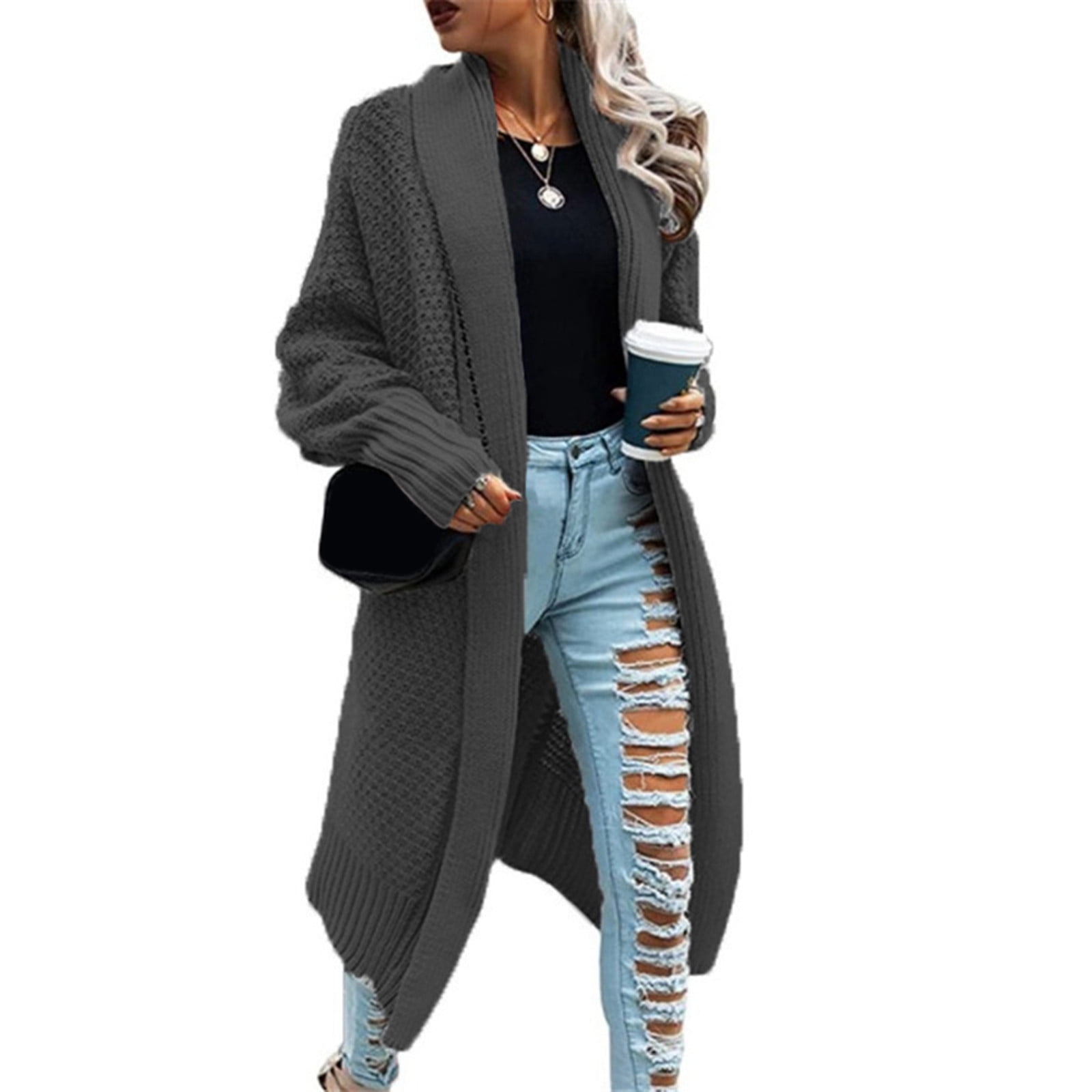 KDFJPTH Women Coat Patchwork Printing Long Sleeve V-Neck Cropped Sweater Top Womens Long Cardigan with Pockets Beach Cardigan