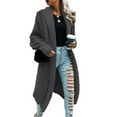 thumbnail image 4 of Women Cardigan Sweaters Long Sleeve Open Front Knit Long Duster Coat Lapel Oversized 2025 Fall Winter Loose Outerwear Clothes, 4 of 5