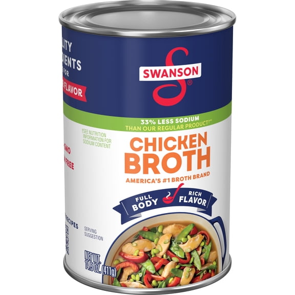 Swanson 33% Less Sodium Chicken Broth, 14.5 oz Can