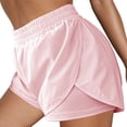 thumbnail image 6 of Fnooota Women's Athletic Shorts with Liner, Casual Summer Elastic Waist Sports Running Shorts Pink Size M, 6 of 6