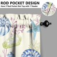 thumbnail image 5 of Kitchen Curtains 24 Inch Short - 3 Panel Set, Nautical Starfish Beach Seashell Mermaid Theme, Rod Pocket Window Curtain for Tropical Farmhouse, Easy Wash, 5 of 6