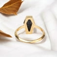 thumbnail image 4 of Coffin Shaped Black Onyx Ring Natural Gemstone Wedding Ring Bezel Set Stacking Ring Statement Gift For Her Unique Solitaire Ring, 4 of 4