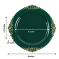 thumbnail image 3 of YOPTOP 10 Pack | Clear/Gold Baroque 8” Round Plastic Dessert Salad Plates  Disposable Tableware with Leaf Embossed Gold Rim,huntergreen,8", 3 of 11