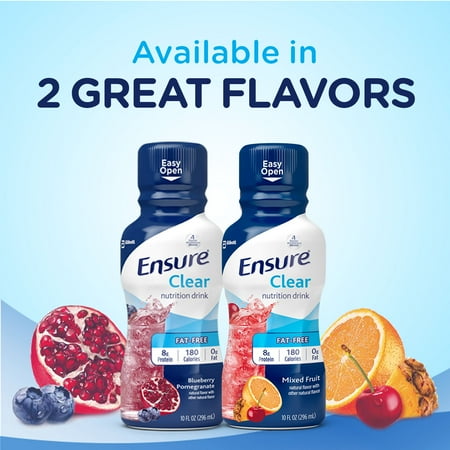 Ensure Clear Nutrition Drink, Blueberry Pomegranate, 10 fl oz, 12 Count