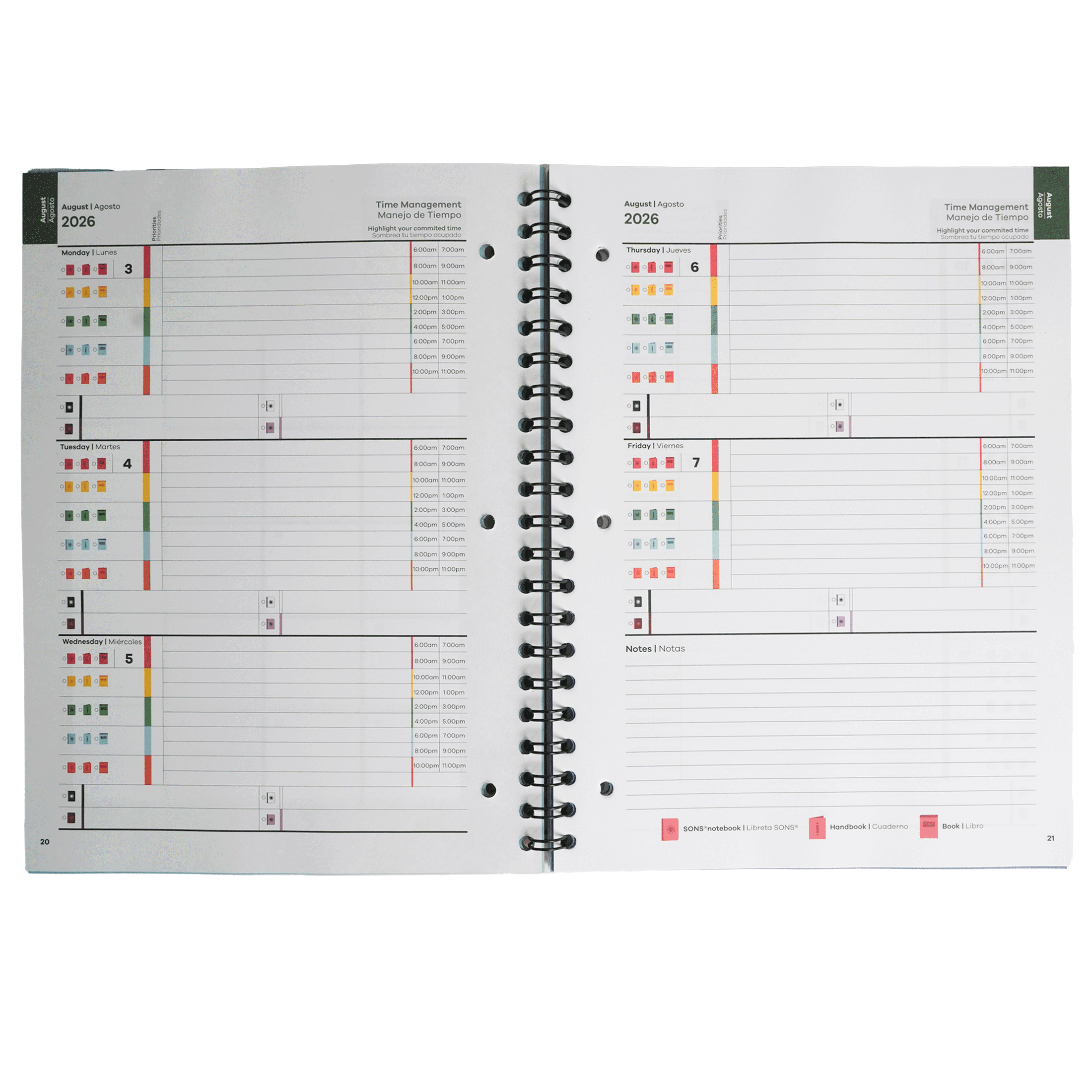 SONS, Student Planner, Middle and High School, Student Organizational Notebook, 10.5in, 2026-2027