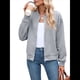 thumbnail image 3 of Chaqueta Informal de Mujer con Cuello Alto y Cremallera, Ideal para Otoño. Conjuntos con Bolsillos. Gris S, 3 of 10