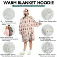 thumbnail image 5 of Wearable Oversized Blanket,Pink Christmas Gingerbread House Pattern Wearable Blanket Hoodie for Adults,Cozy Hooded Blankets with Super Pockets,Super Warm Fuzzy Pullover for Women & Men, 5 of 6