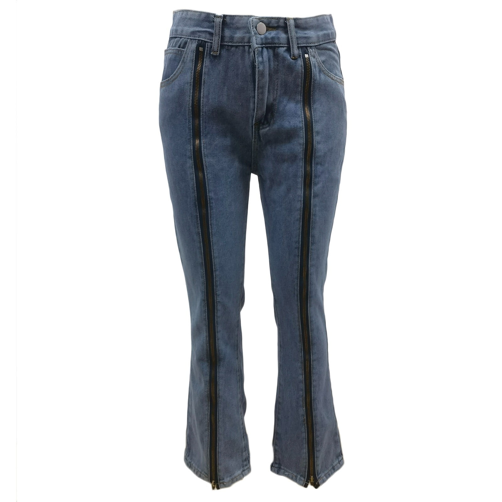 ◆2000Archives◆ FLARED DENIM PANTS with ZIPPER 3223FDPT05GD Women'S Bell Bottom Jeans High Waisted Zipper Split Tapered