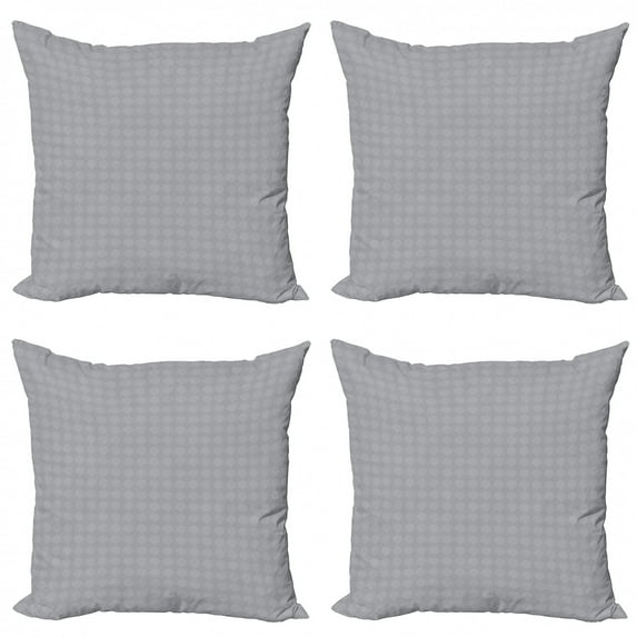 Abstract Throw Pillow Cushion Case Pack of 4, Neutral and Minimal Design of Drop Shaped Spots in Muted Tones, Modern Accent Double-Sided Print, 4 Sizes, Purpleblue Taupe, by Ambesonne