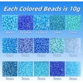 thumbnail image 2 of 15 Color 4mm Small Assorted Glass Seed Beads,3mm Bugle Beads Friendship Bracelet Kit,2mm Tiny Tube Beads for Jewelry Making(Blue Bead), 2 of 12