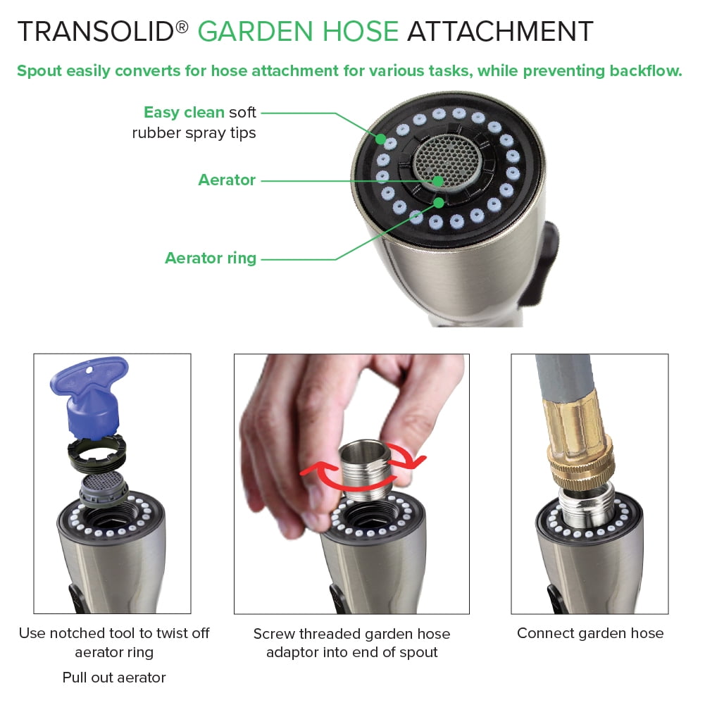 Transolid  Kitchen/Laundry Faucet with Dual Spray and Flex Neck With Swivel Action Ball-Joint - N/A