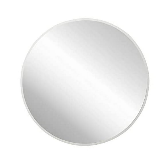FrameWorks 24" Deluxe Contemporary White Circular Aluminum Mirror