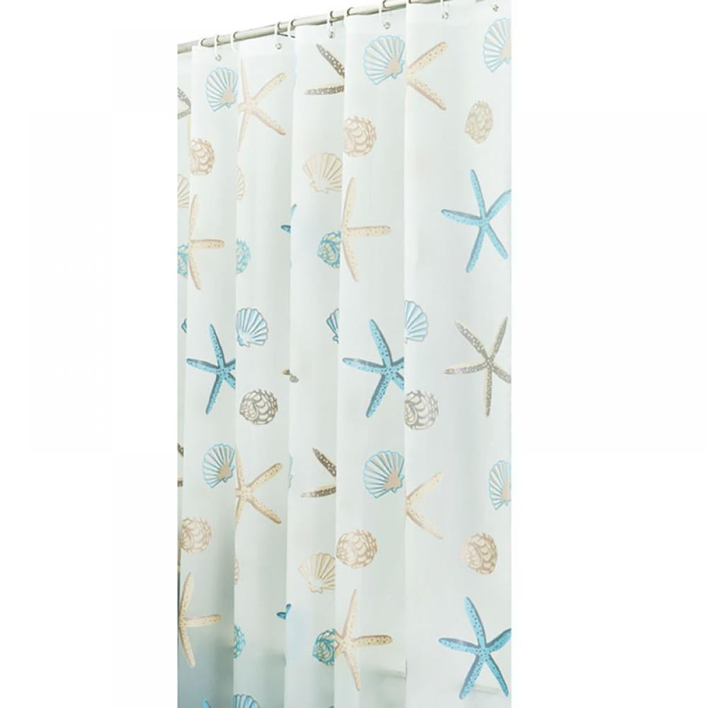 Spree 71x79 Inches Shower Curtain Liner with Hooks Waterproof Mildew Resistant Bathroom Curtain Printed Curtain