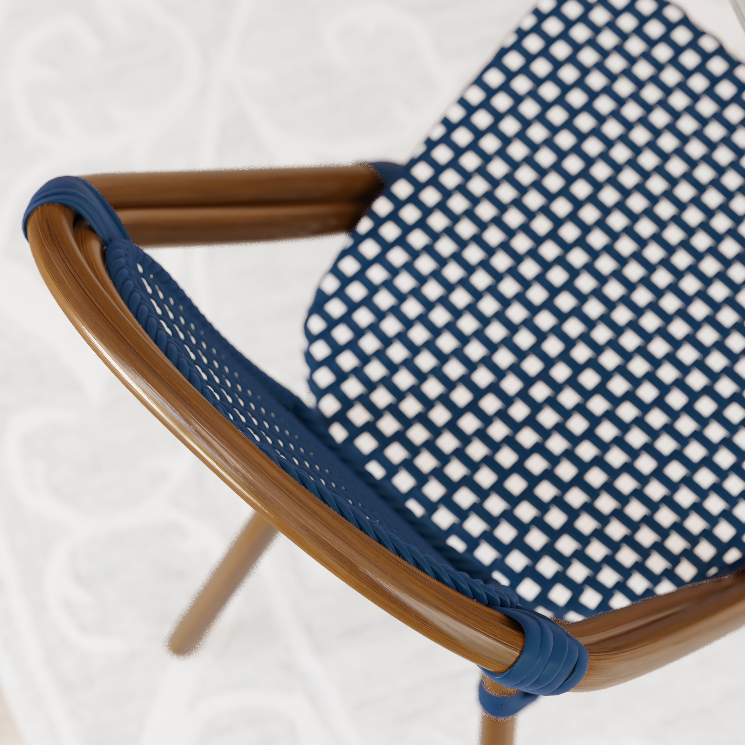 Emma Oliver Set of Two Stacking French Bistro Chairs with Navy