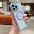 thumbnail image 2 of Allytechgroup for Apple iPhone 12 Pro Max Cover  [Compatible with Magsafe] Magnetic Electroplated Shiny Luxury Plating Gold Bumper Soft TPU Back Protective Cover Slim Lightweight Phone Shell, Blue, 2 of 18