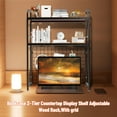 thumbnail image 4 of 29.5*7.9*38.6inch DIY Bookcase 2-Tier Rack Countertop Display Shelf Adjustable Multipurpose Holders for Office, Living Room, Bedroom, Kitchen, Dorm, 4 of 23