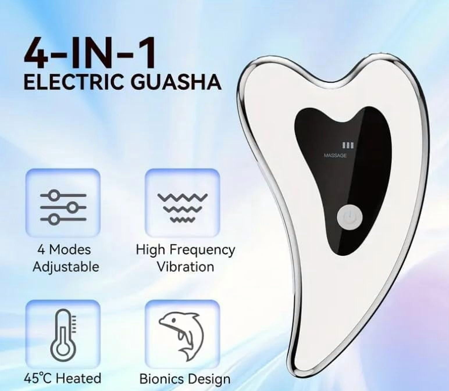 Electric Gua Sha Facial Tools - Face Sculpting Tool/Lift Device - Heated & Vibration & Red Light Massager, Anti-Aging & Wrinkles, Puffiness, Double Chin, Tension Relief