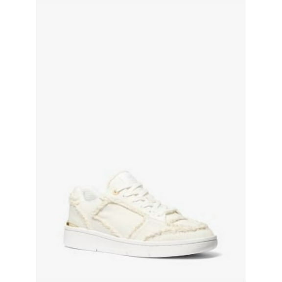 Michael Kors Rebel Frayed Denim Sneaker Optic White 5M
