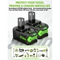 thumbnail image 3 of 2Pack 18V 8.0 Ah HIGH Capacity Battery for Ryobi ONE+ System P102 P103 P105 P107 P108 P109 P122 18-Volt w/LED Gauge Indicator Cordless Tool Battery, 3 of 7
