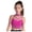Hot Pink, variant on Kids Girls Sleeveless Sparkle Rhinestones Crop Tops for Cheerleading Dance Gymnastics Sports Yoga Workout Burgundy 10