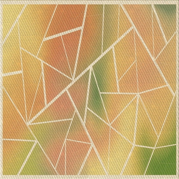 Ahgly Company Indoor Square Patterned Papaya Orange Area Rugs, 8' Square