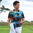 thumbnail image 3 of Balery Adorable Blue Baby Dragon Camisa Polo de Hombre con Estampado, de Manga Corta y Tejido Medio, Camisa Tipo Golf Polo-Medium, 3 of 6