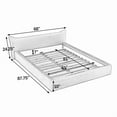 thumbnail image 3 of Queen Size Upholstered Bed FrameAnd velvet fabric,Grounded Platform Bed with Decorative Curved Headboard and Solid Wood Frame, No Box Spring Required-Grey(68''*87.75''*24.25''), 3 of 10