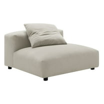 Modway Solace Modular Upholstered Fabric Armless Chair in Linen