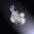thumbnail image 2 of Natural Chrysoprase Handmade 925 Sterling Silver Two Tone Pendant 2.5", 2 of 2