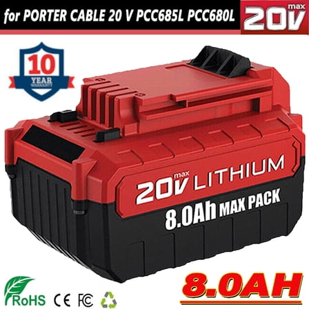 8AH 20 volt lithium-ion battery replace for porter cable 20v max pcc680l pcc685l