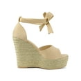 thumbnail image 3 of BLISSFUL STEP Sandales Espadrilles à Lacets à Bride Cheville pour Femmes Beige (Taille 10), 3 of 8
