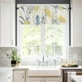 thumbnail image 2 of Floral Curtain Valance, Blue Leaves Yellow Berries Summer Farm Plant Print Short Rod Pocket Window Treatment for Kitchen, Bathroom, Living Room, Bedroom, 1 Panel, 54" W x 18" L, 2 of 5