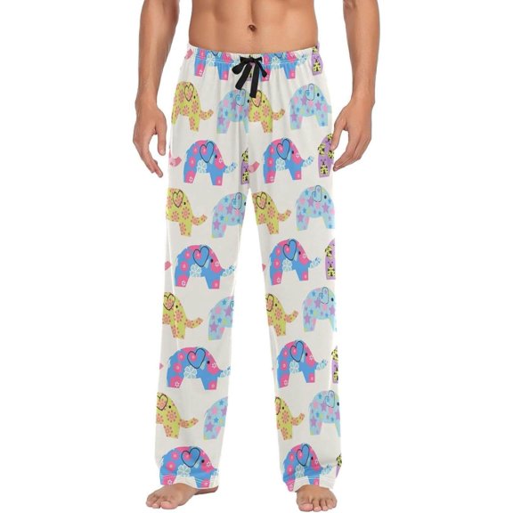GZHJMY Elephant Pajama Pants for Men, Lounge Pants Lightweight Men Pajama Bottoms with Drawstring Pockets, Christmas New Year Birthday Gifts, Large